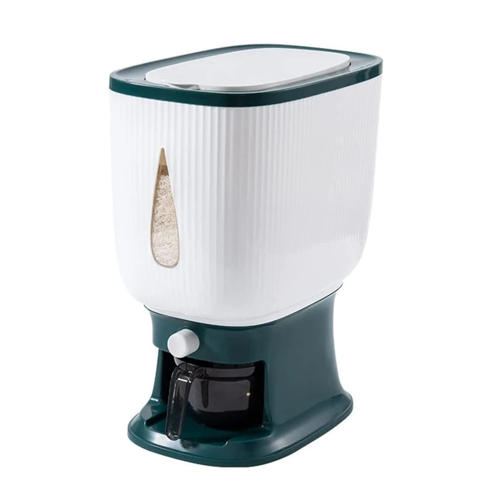10kg Rice and Grain Dispenser Storage Container with Lid and Measuring Cylinder