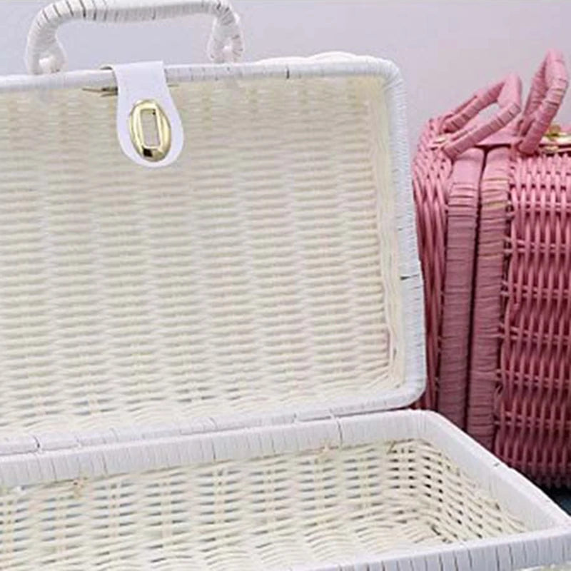 Vintage Rattan Aufbewahrungsbox für Kosmetik - Shoppinist