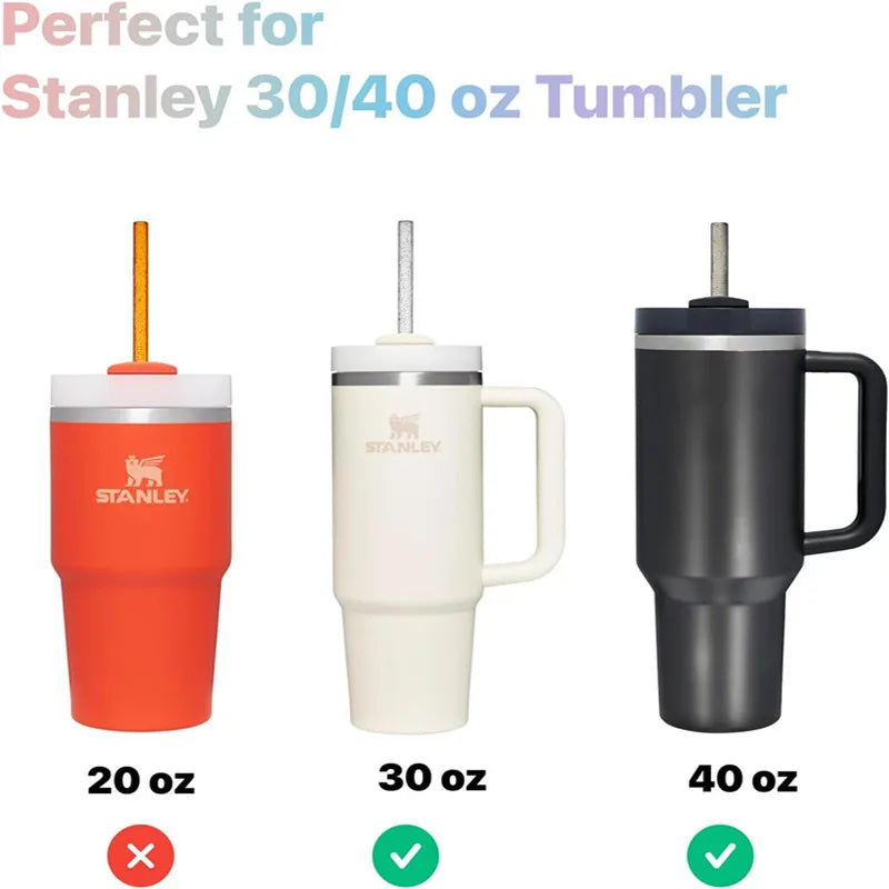 Glitzer-Strohhalme für Stanley 30/40 oz Becher, 11,8" lang, inkl. 2 Reinigungsbürsten